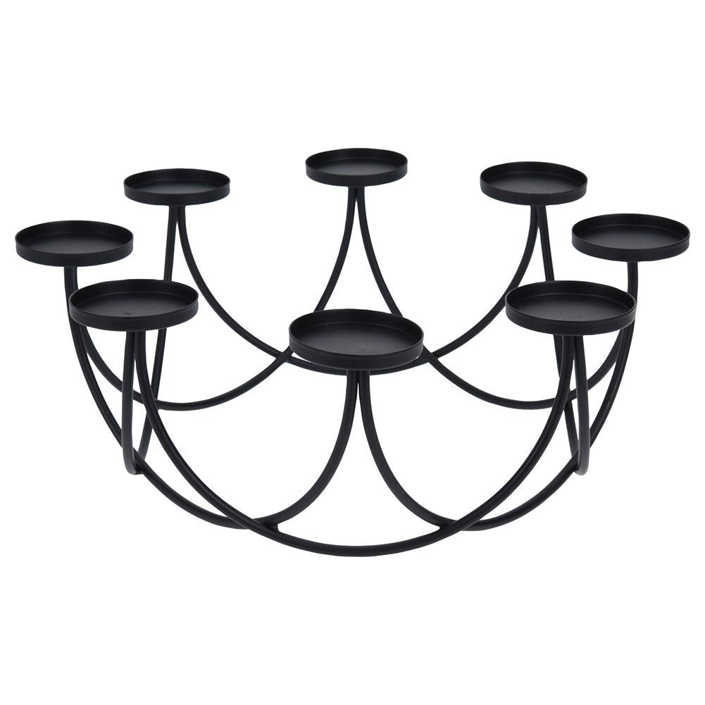 Candlestick for 8 tealights in modern black metal