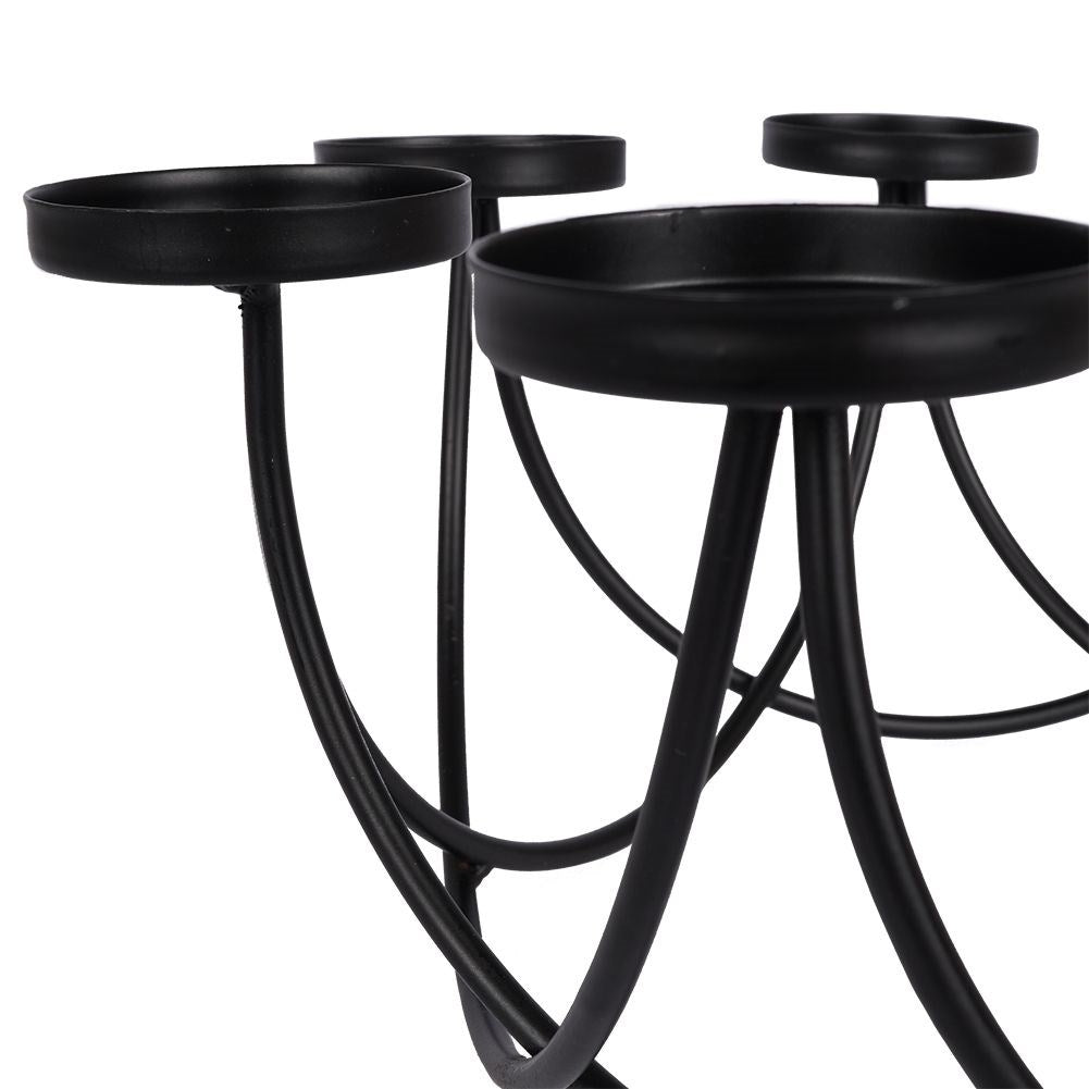 Candlestick for 8 tealights in modern black metal