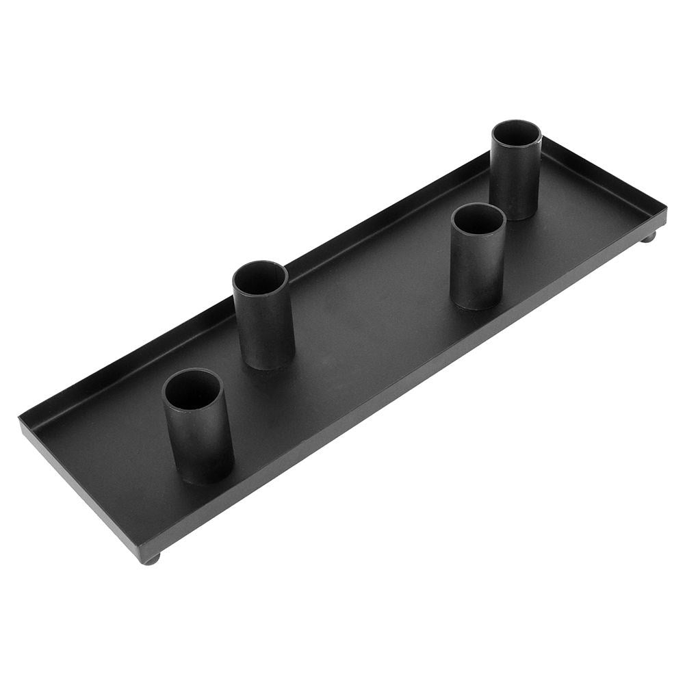 Candlestick for Four Candles in Black Aluminum