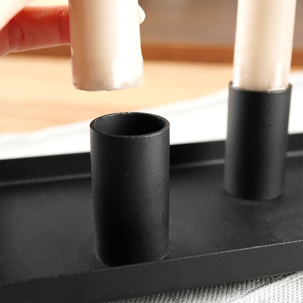 Candlestick for Four Candles in Black Aluminum