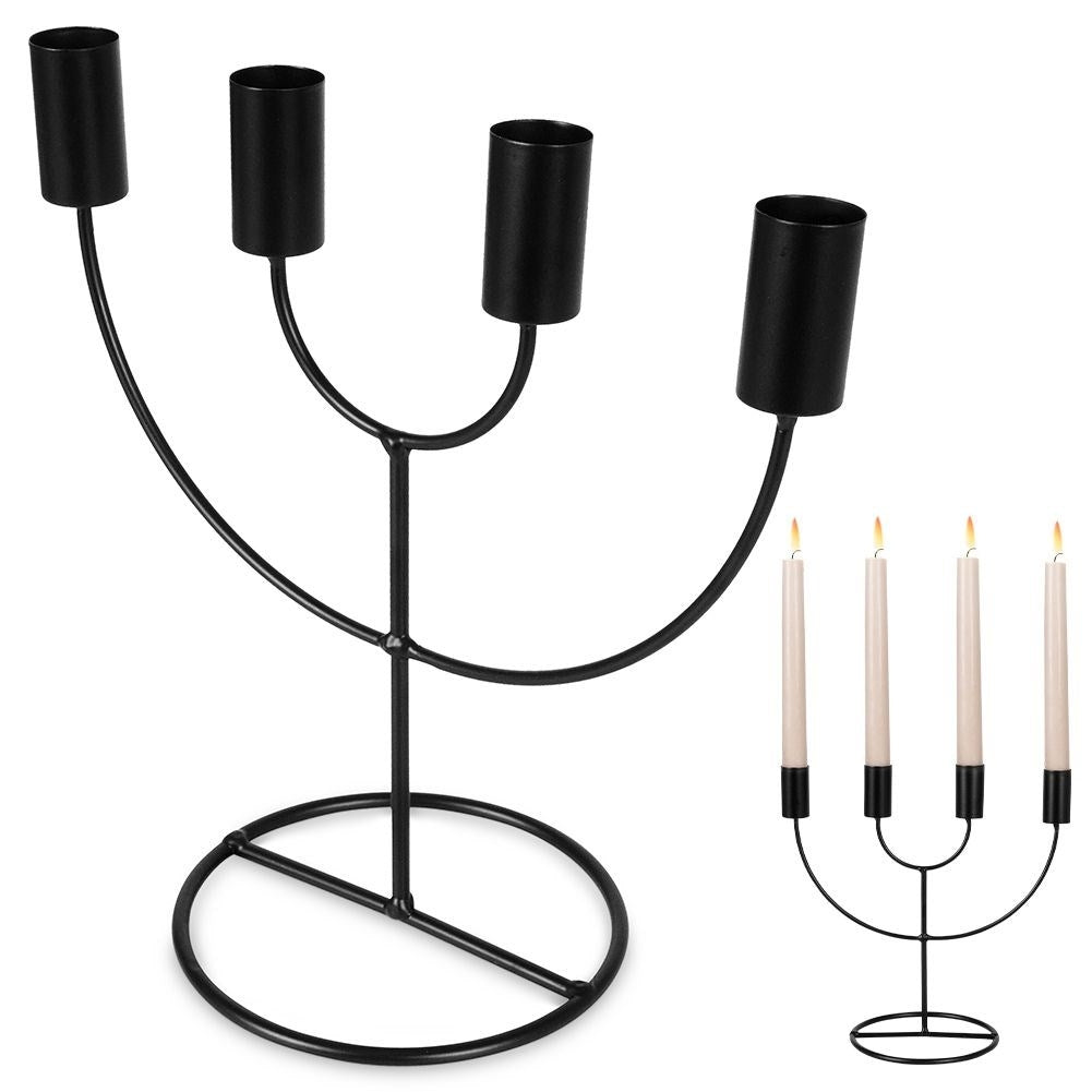 Candlestick in Black Metal for Advent and Loft style