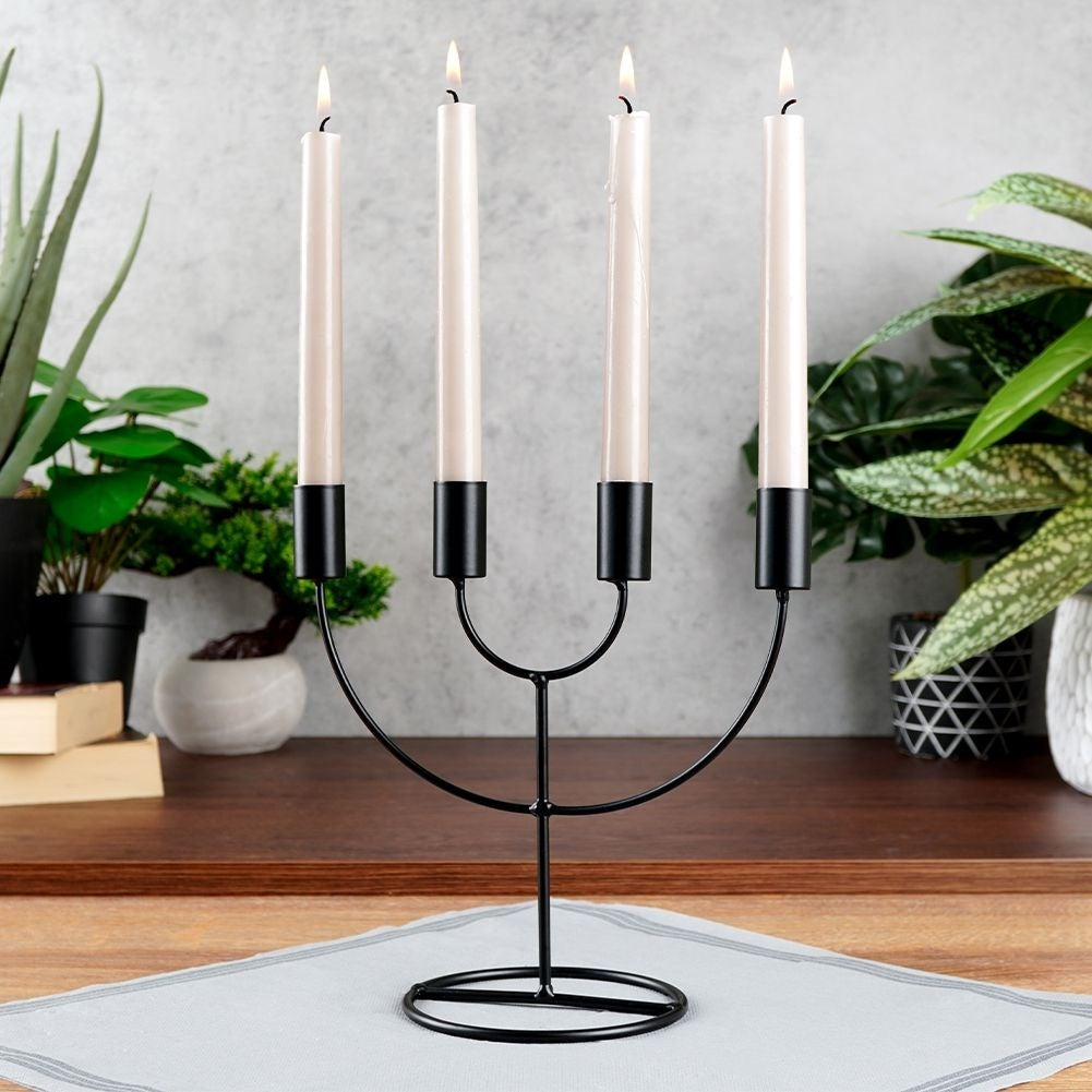 Candlestick in Black Metal for Advent and Loft style