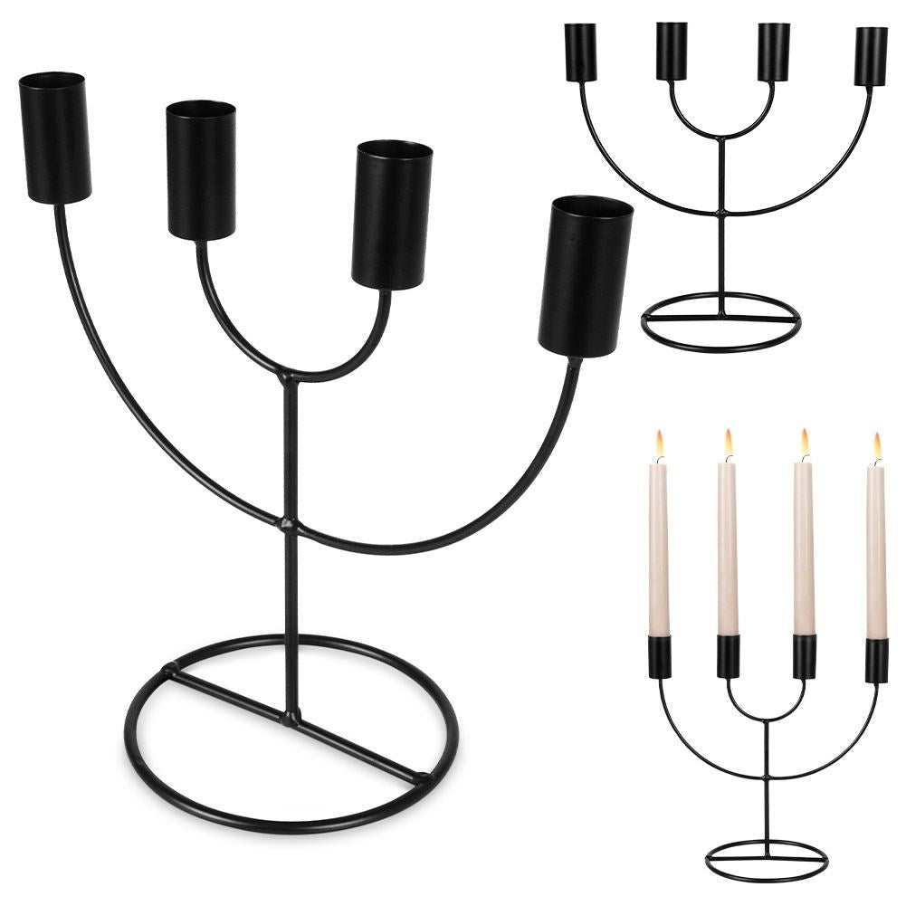 Candlestick in Black Metal for Advent and Loft style