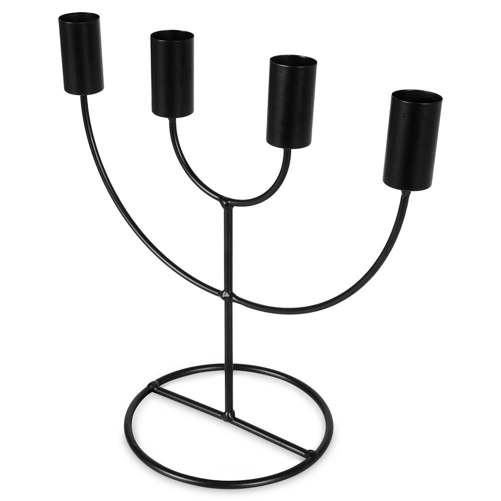 Candlestick in Black Metal for Advent and Loft style