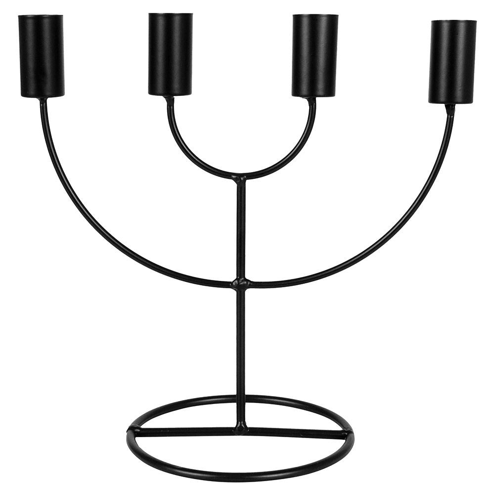 Candlestick in Black Metal for Advent and Loft style