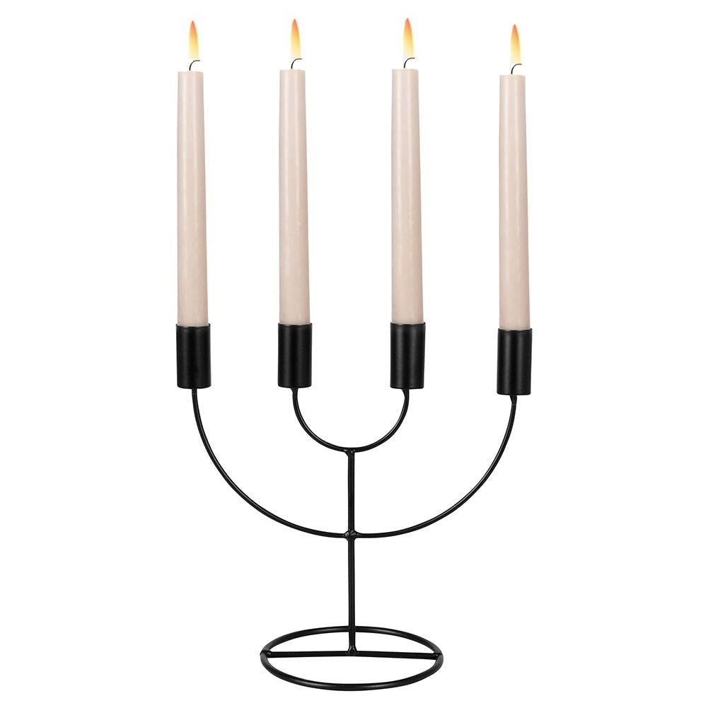 Candlestick in Black Metal for Advent and Loft style