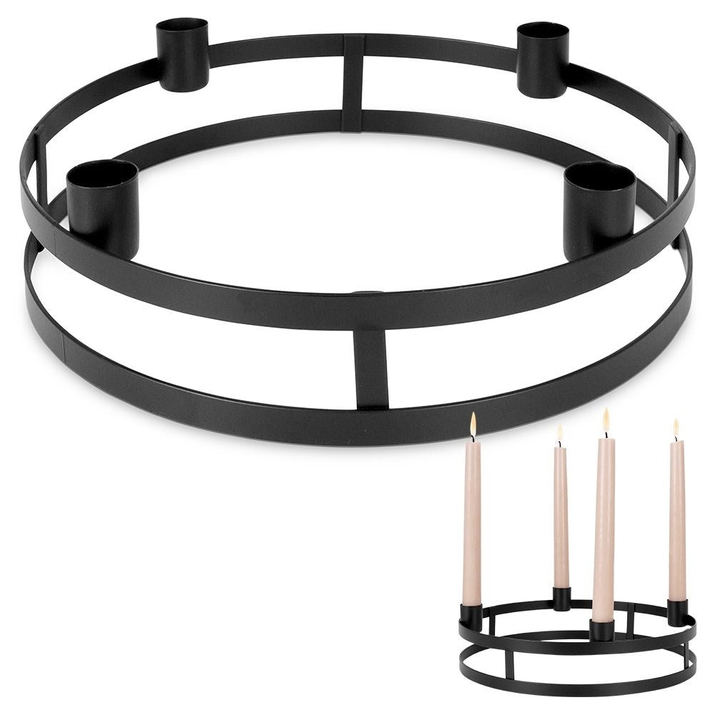 Candlestick in Black Metal for Four Candles