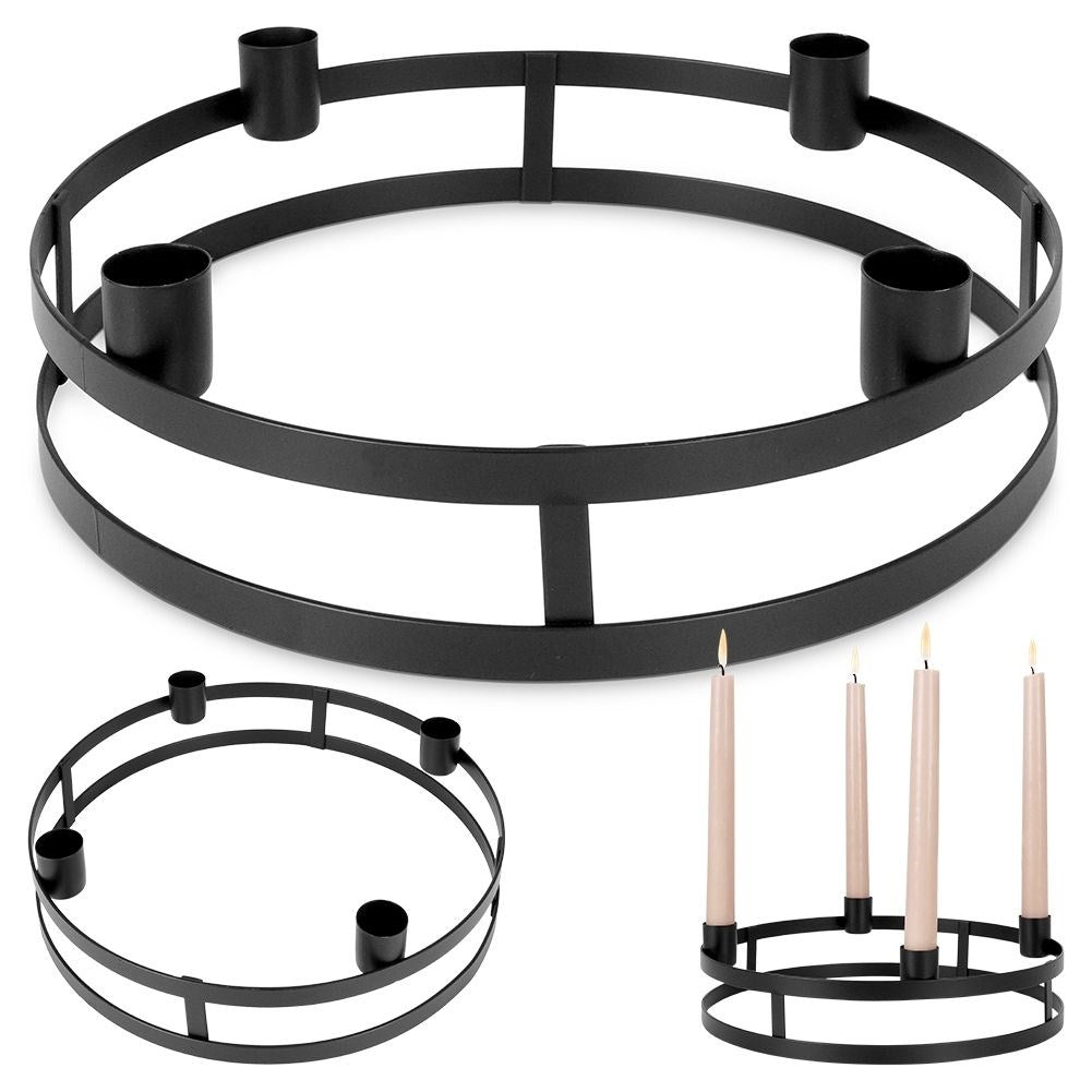 Candlestick in Black Metal for Four Candles