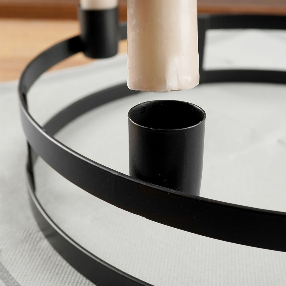 Candlestick in Black Metal for Four Candles