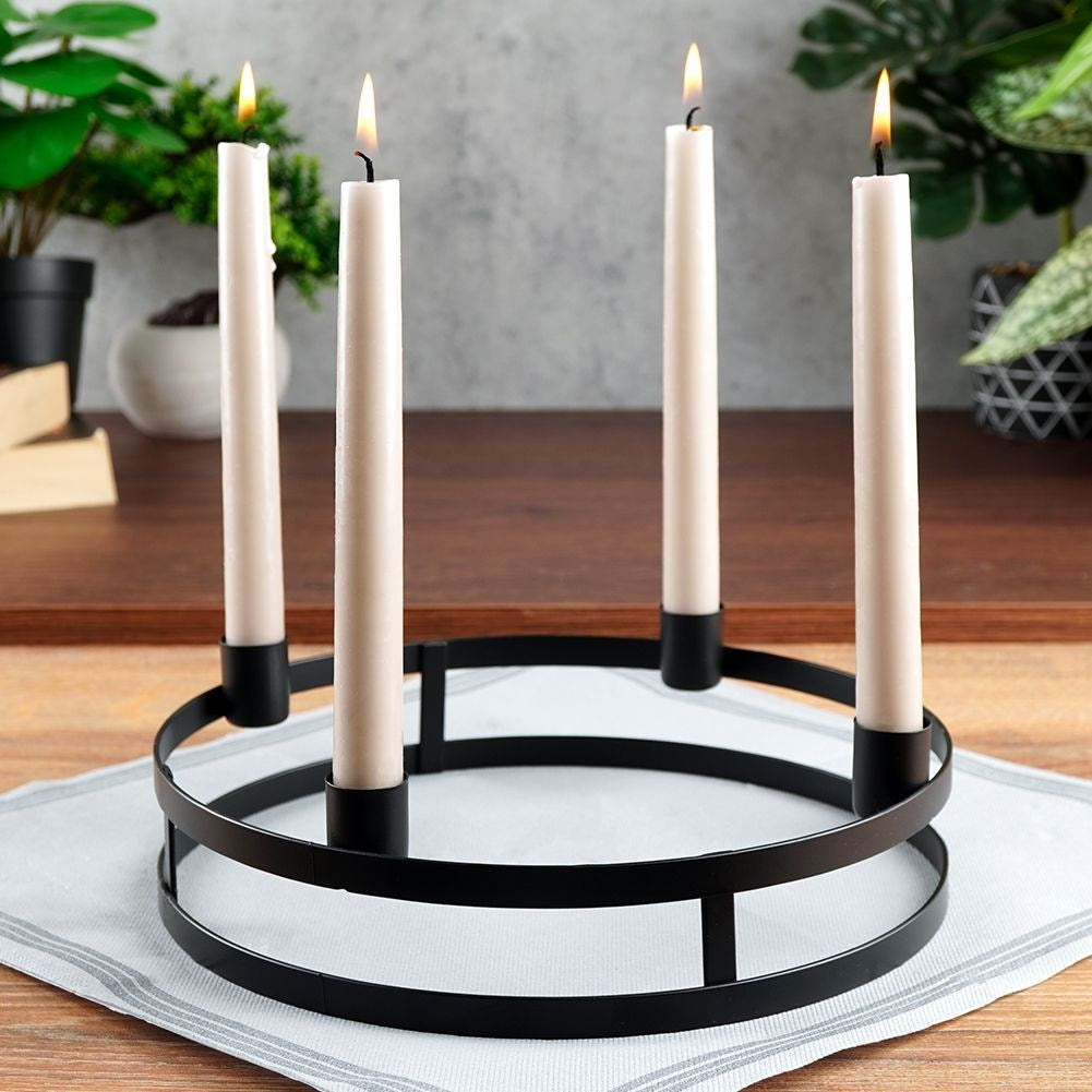 Candlestick in Black Metal for Four Candles