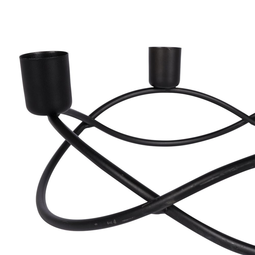 Candlestick in Black Metal for Four Candles - Elegant Design