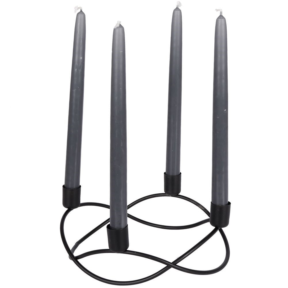 Candlestick in Black Metal for Four Candles - Elegant Design