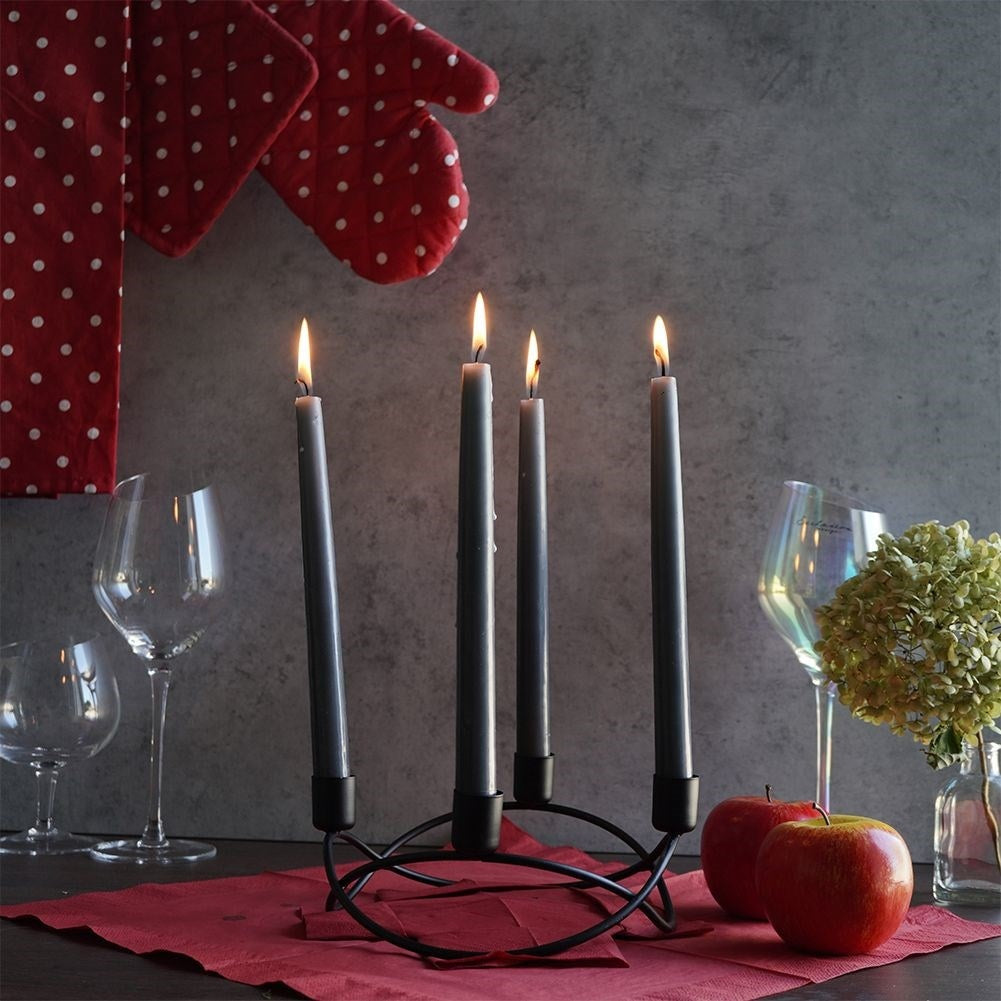Candlestick in Black Metal for Four Candles - Elegant Design