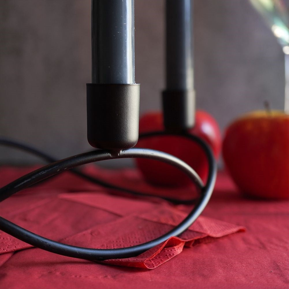 Candlestick in Black Metal for Four Candles - Elegant Design