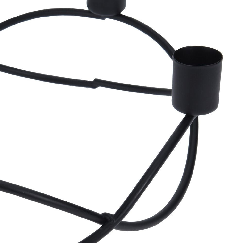 Candlestick in Black Metal for Four Candles - Elegant Design