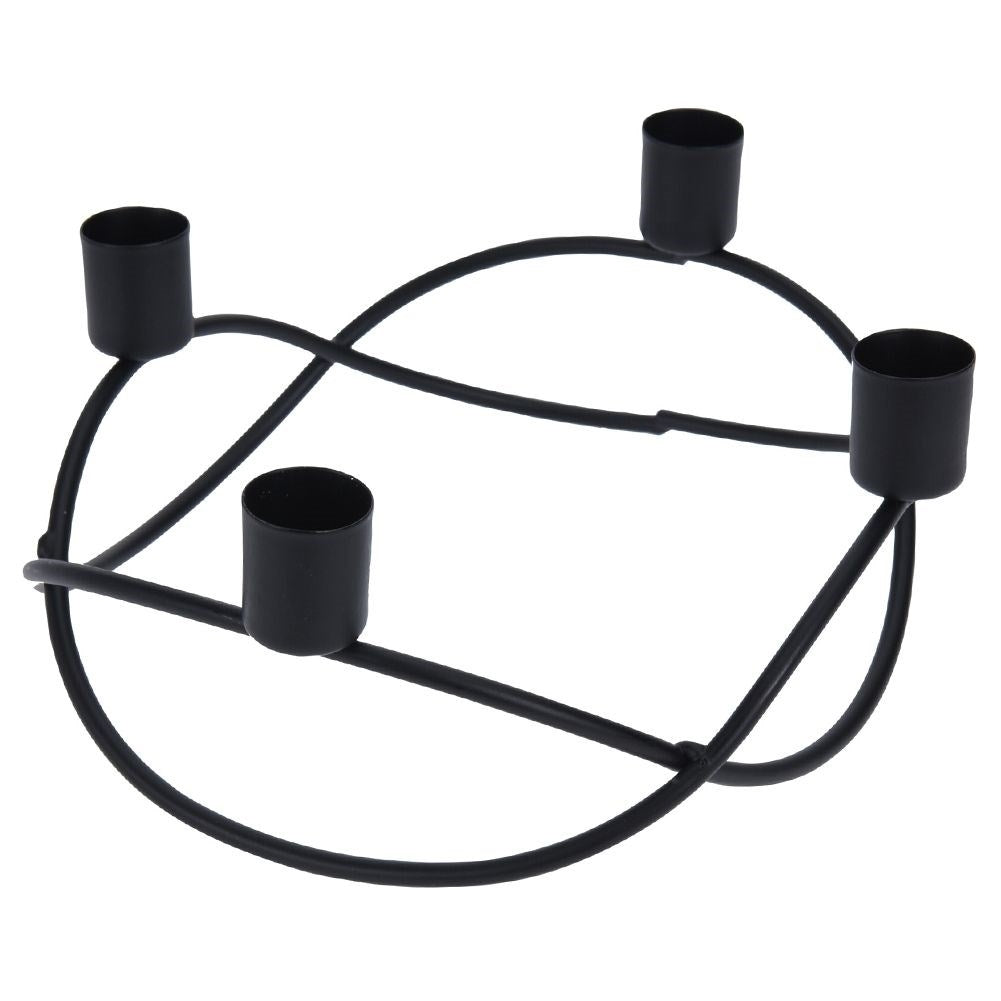 Candlestick in Black Metal for Four Candles - Elegant Design