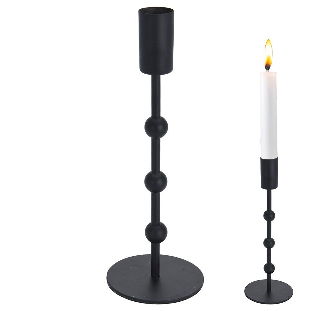 Candlestick in Black Metal for Modern Industrial Style