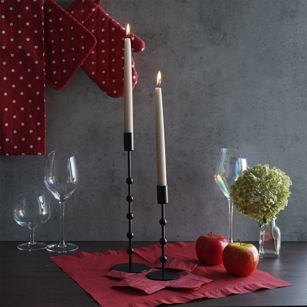 Candlestick in Black Metal for Modern Industrial Style