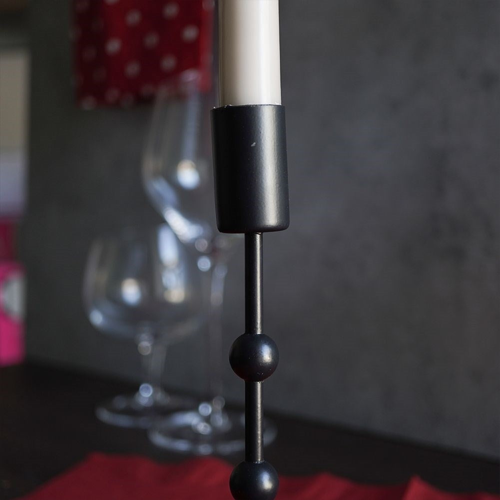 Candlestick in Black Metal for Modern Industrial Style