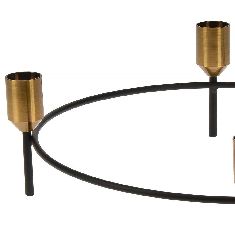 Candlestick in Black and Gold for Four Long Candles