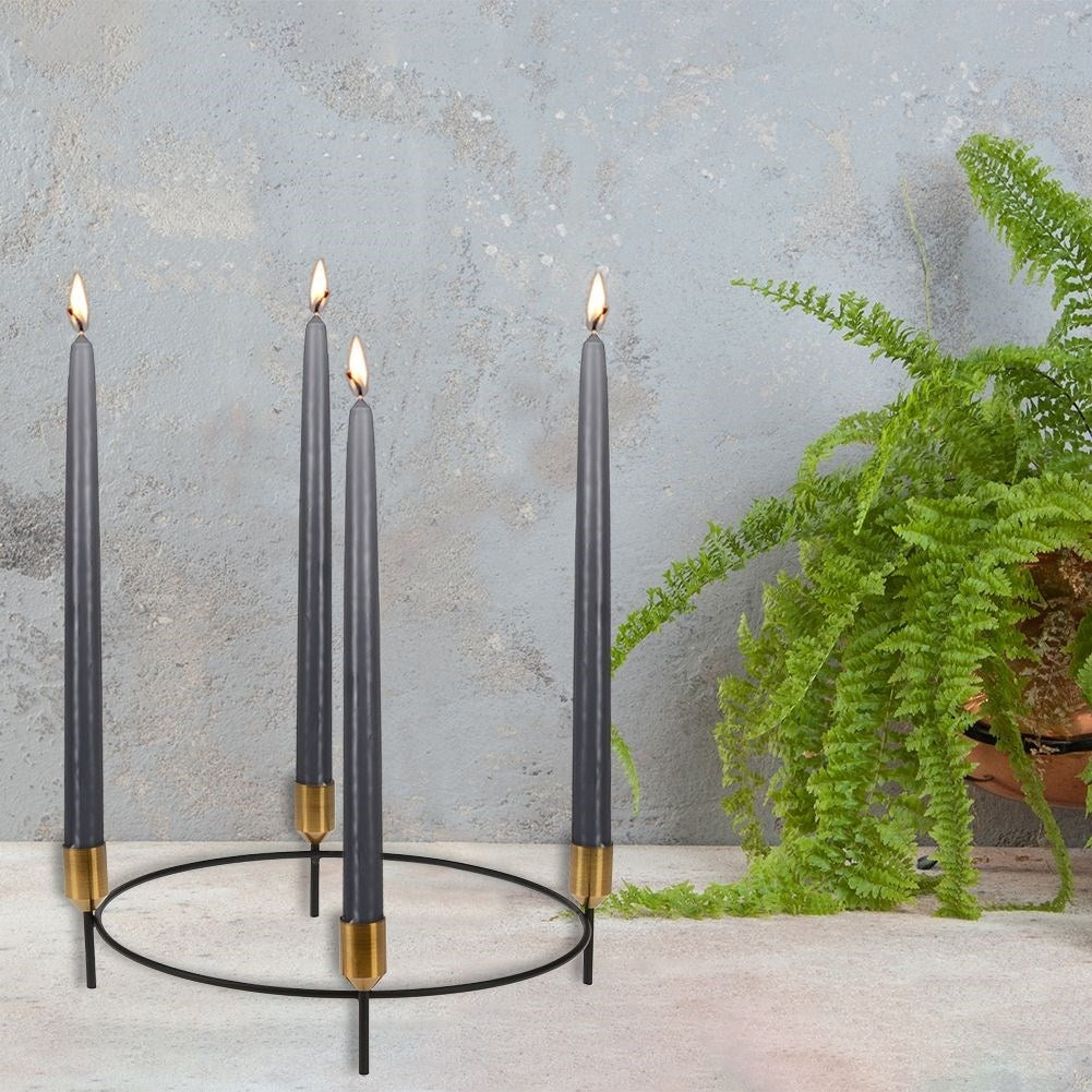 Candlestick in Black and Gold for Four Long Candles