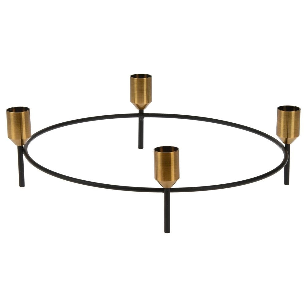 Candlestick in Black and Gold for Four Long Candles