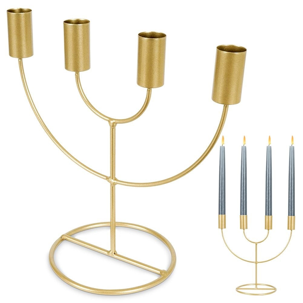 Candlestick in Gold for Advent in Industrial Loft Style