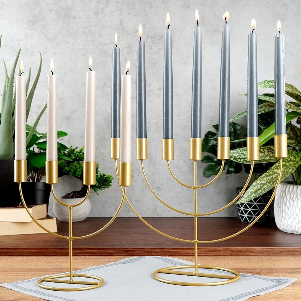 Candlestick in Gold for Advent in Industrial Loft Style