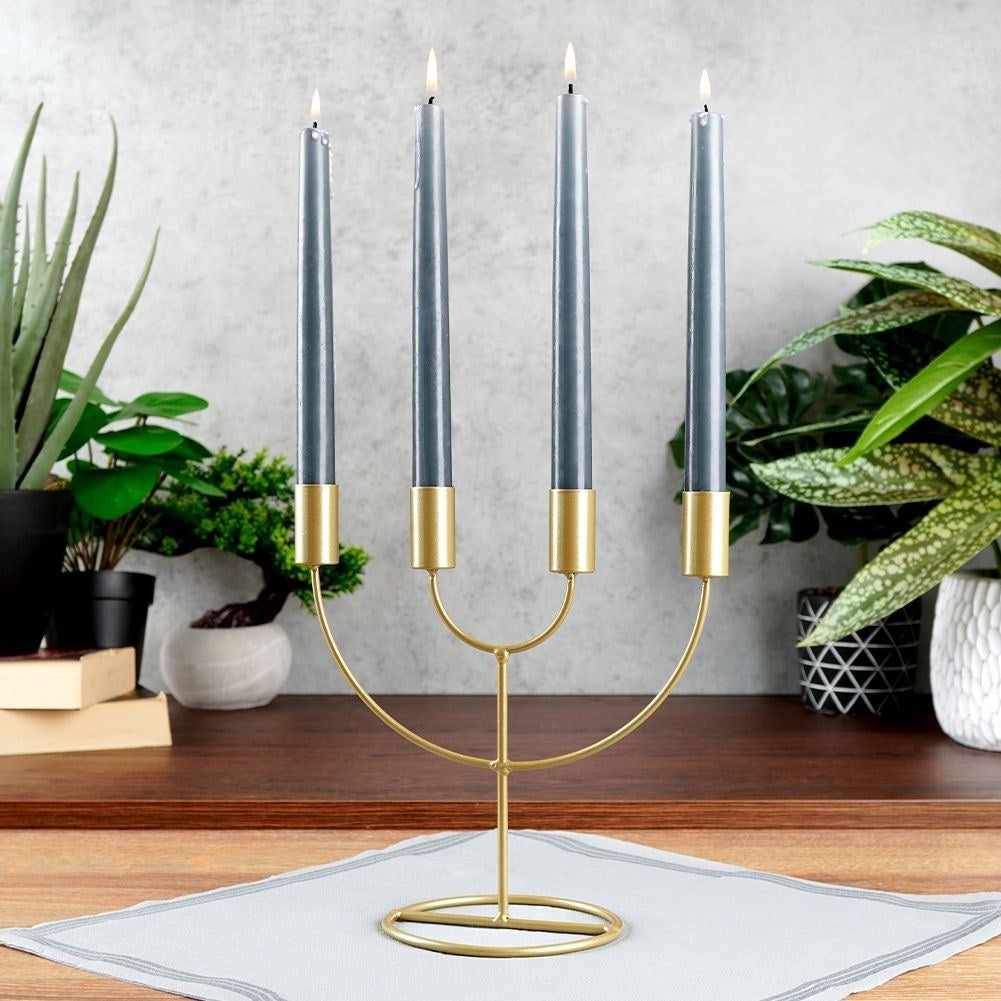Candlestick in Gold for Advent in Industrial Loft Style
