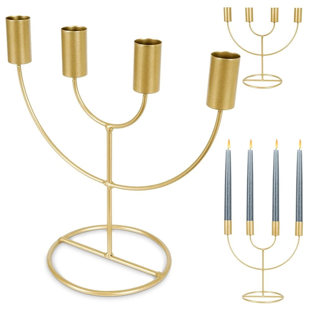 Candlestick in Gold for Advent in Industrial Loft Style