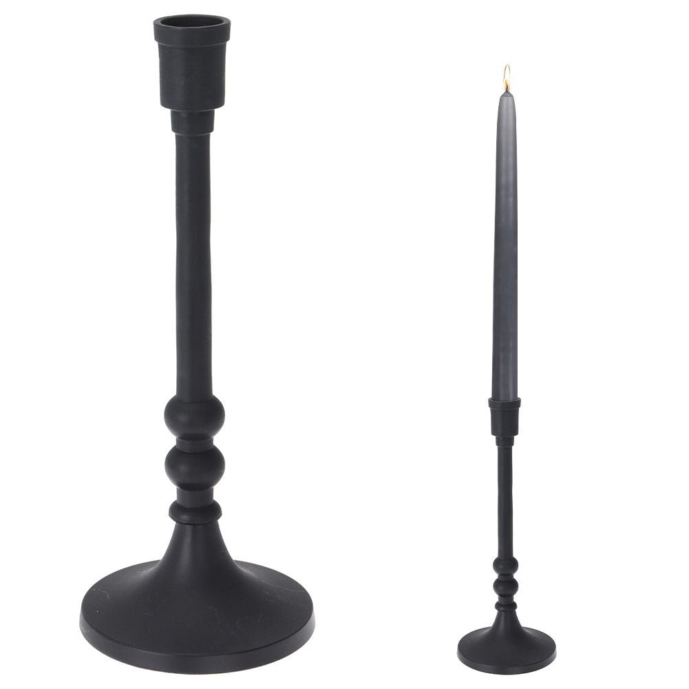 Candlestick in black aluminium: classic, minimalistic LOFT style