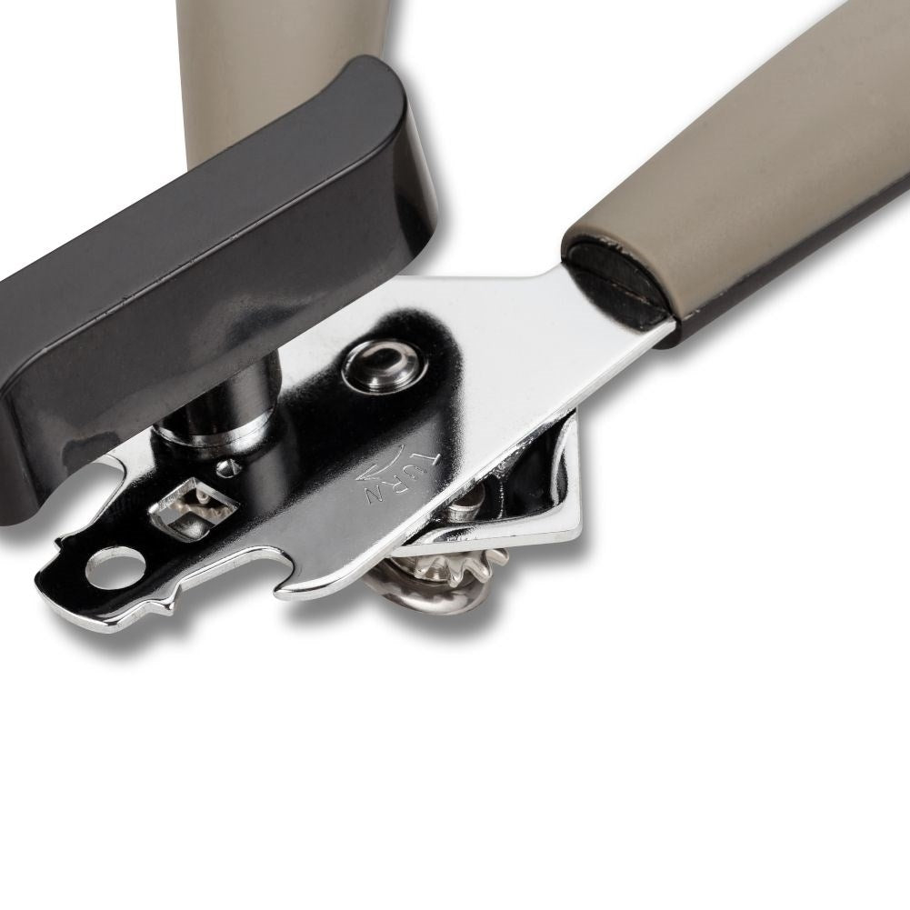 Can opener with non-slip handles, sturdy and durable