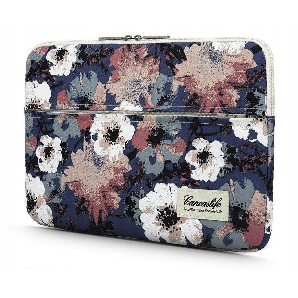 Canvaslife laptop case 13-14" Blue Camellia - Blue