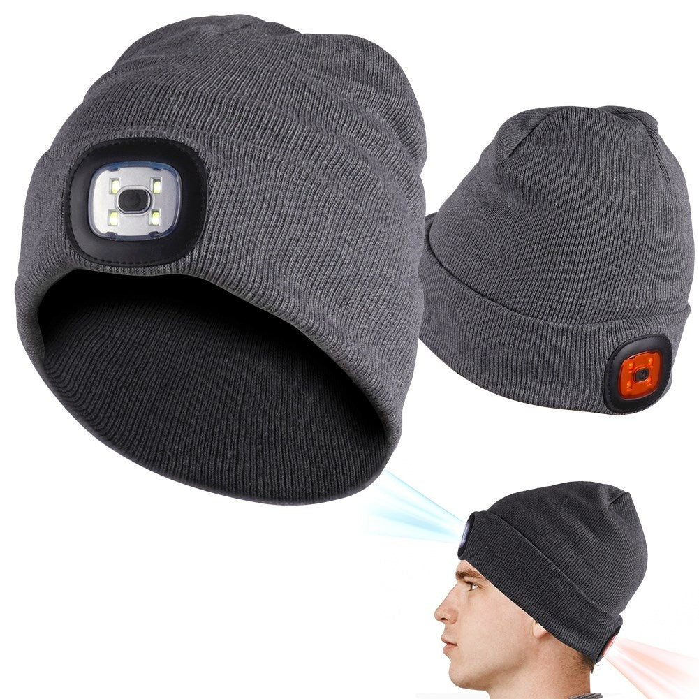 Cap with LED lights: white and red for visibility