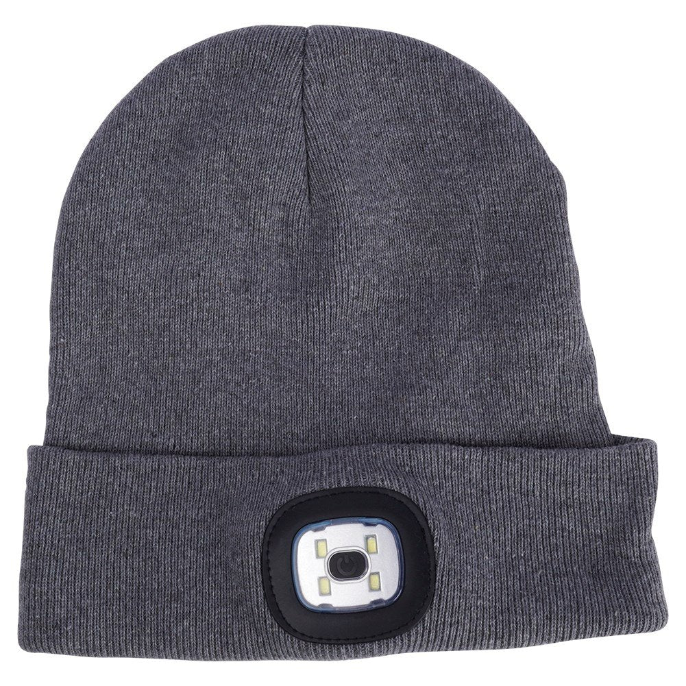 Cap with LED lights: white and red for visibility