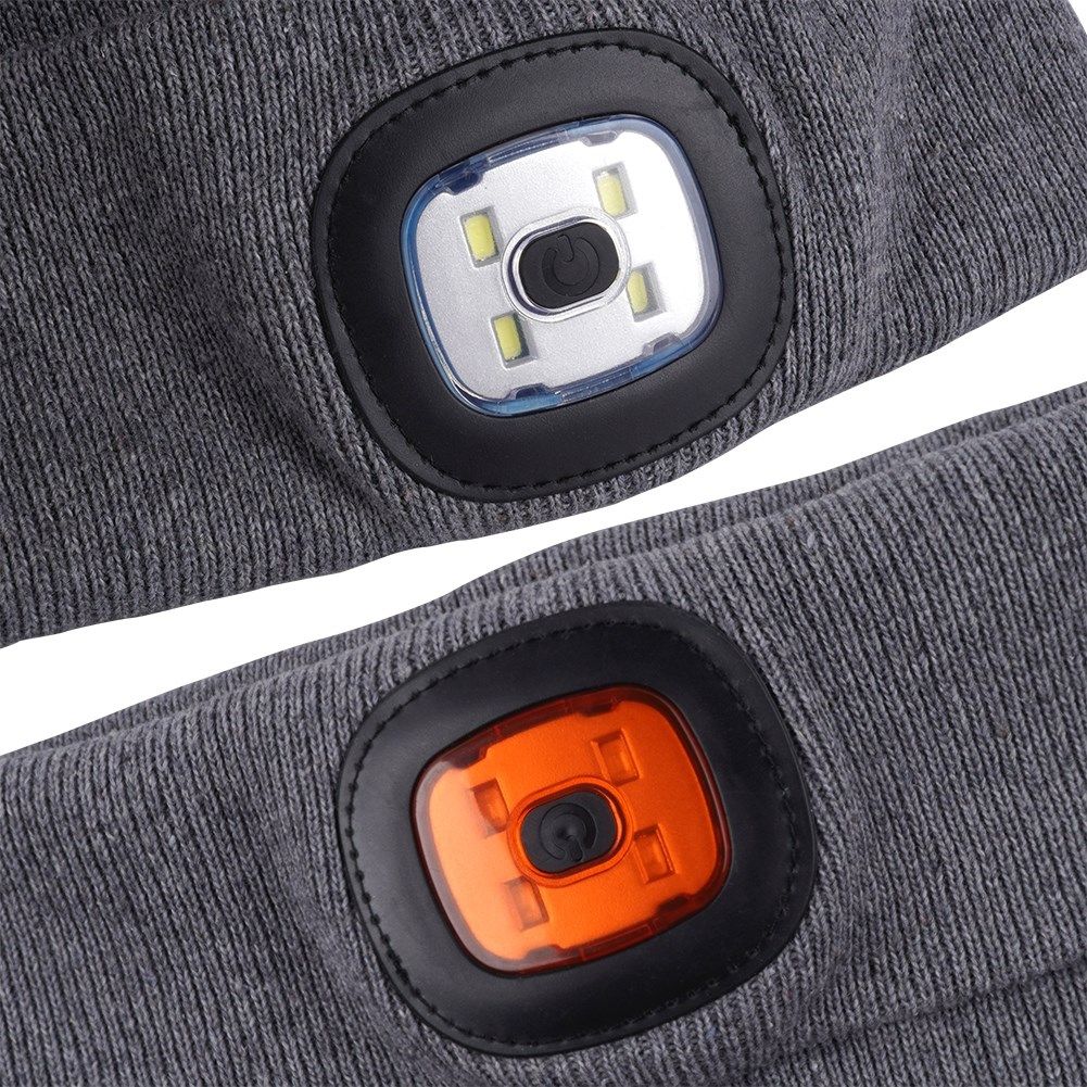 Cap with LED lights: white and red for visibility