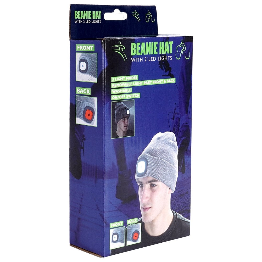 Cap with LED lights: white and red for visibility