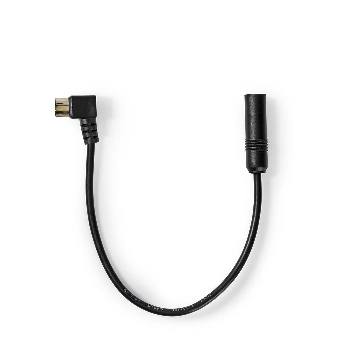 Car Antenna Cable | IEC (Coax) Male | Car aerial socket | Nickel Plated | 0.30 m | Round | PVC | Black | Plastic bag