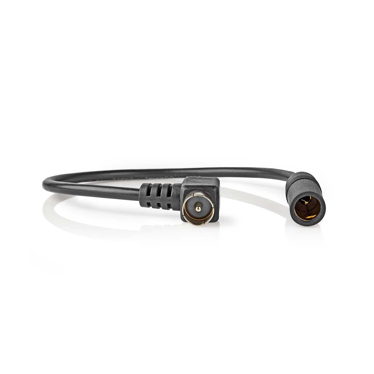 Car Antenna Cable | IEC (Coax) Male | Car aerial socket | Nickel Plated | 0.30 m | Round | PVC | Black | Plastic bag