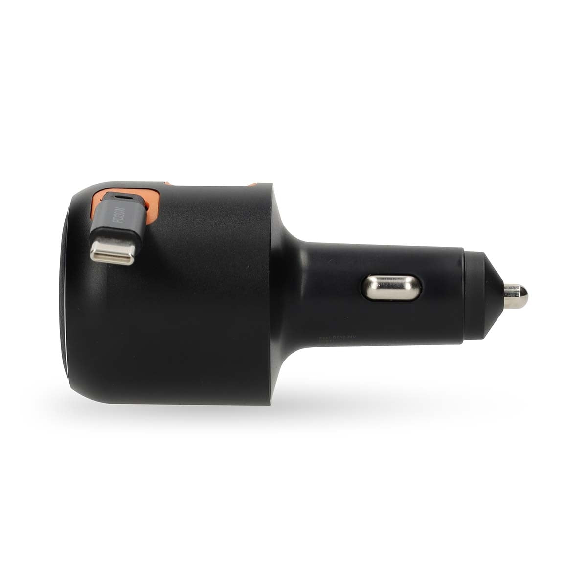 Car Charger 60W, 3 Outputs, USB-A/USB-C, Retractable Cable
