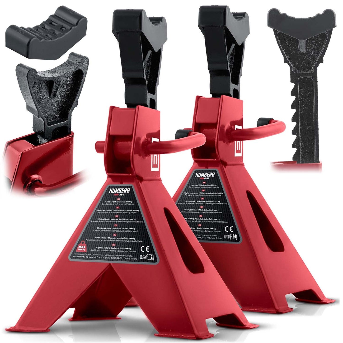 Car Jack Stands, 3 Ton, Adjustable Height, Set of 2