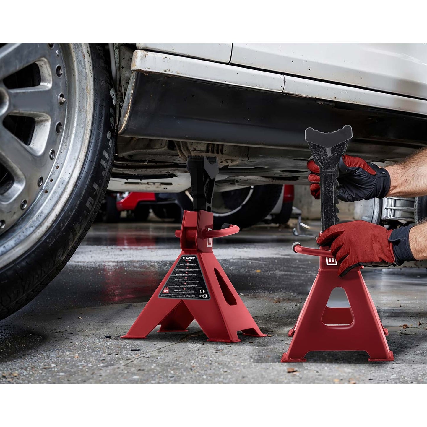 Car Jack Stands, 3 Ton, Adjustable Height, Set of 2