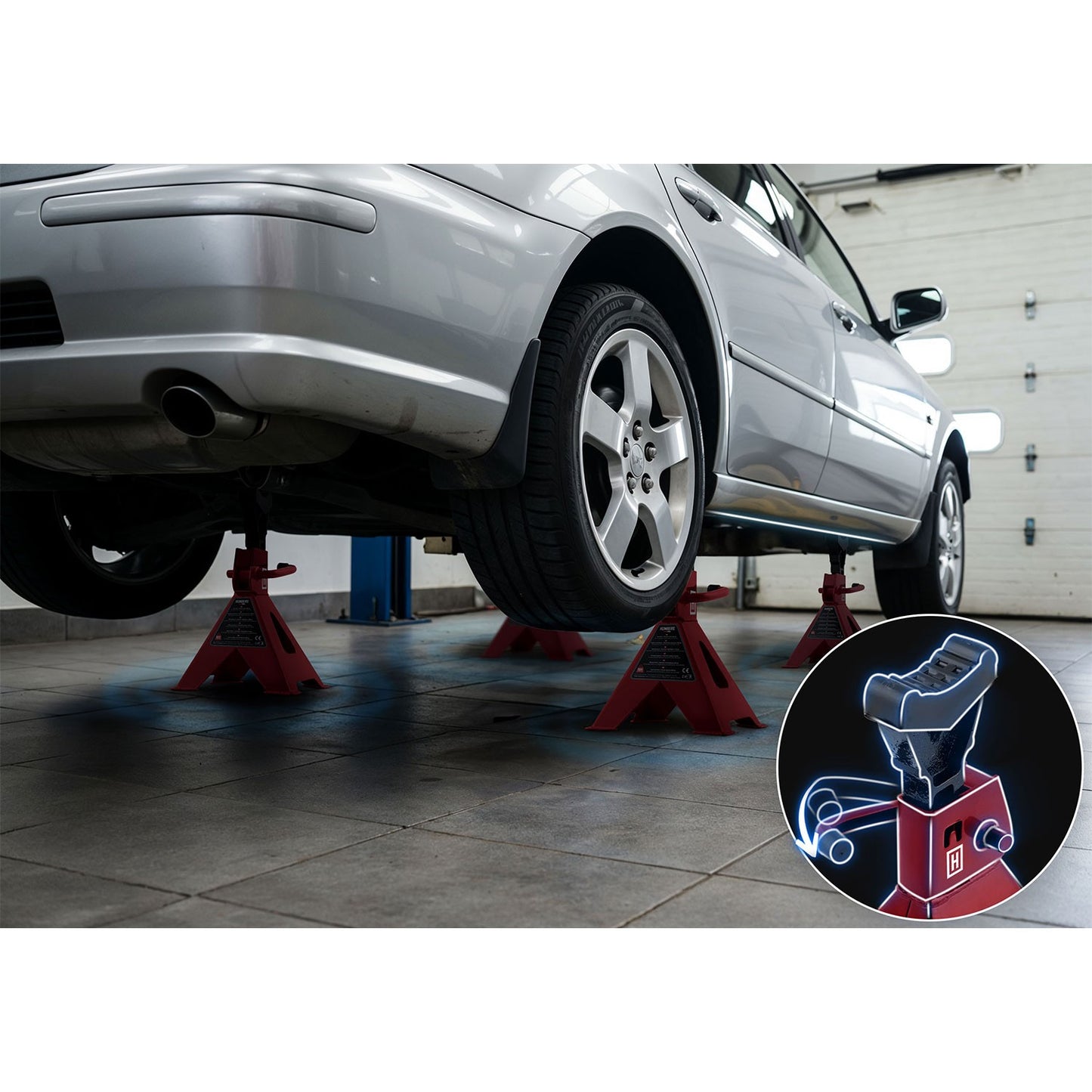 Car Jack Stands, 3 Ton, Adjustable Height, Set of 2