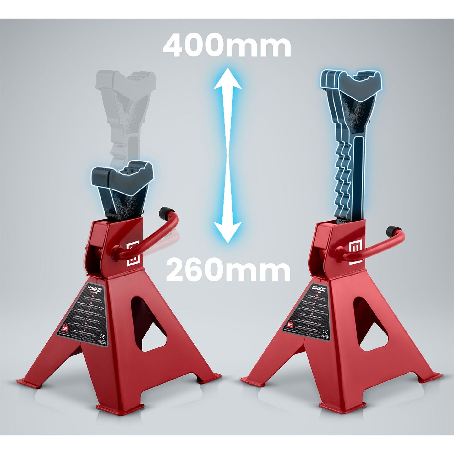 Car Jack Stands, 3 Ton, Adjustable Height, Set of 2