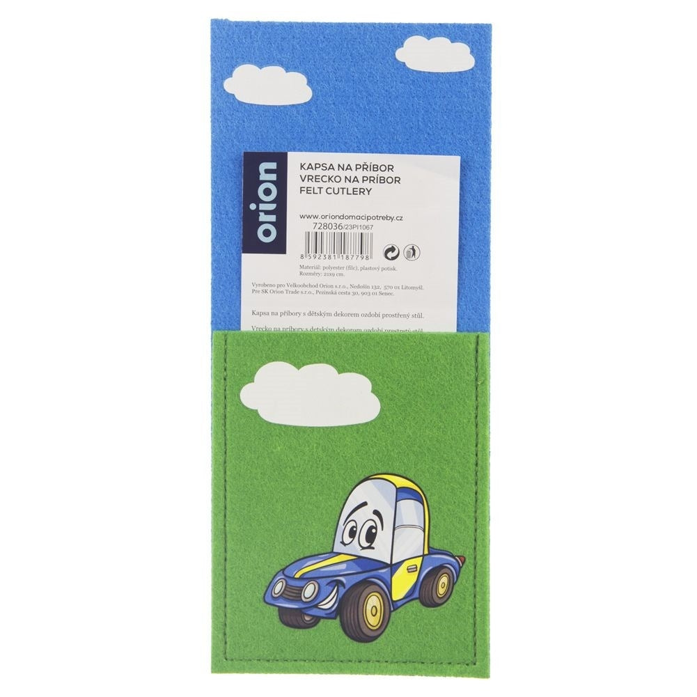 Car Motif Felt Cutlery Cover - Encourages independent eating