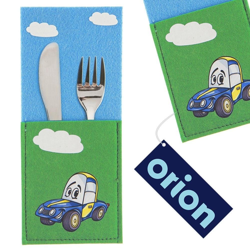 Car Motif Felt Cutlery Cover - Encourages independent eating