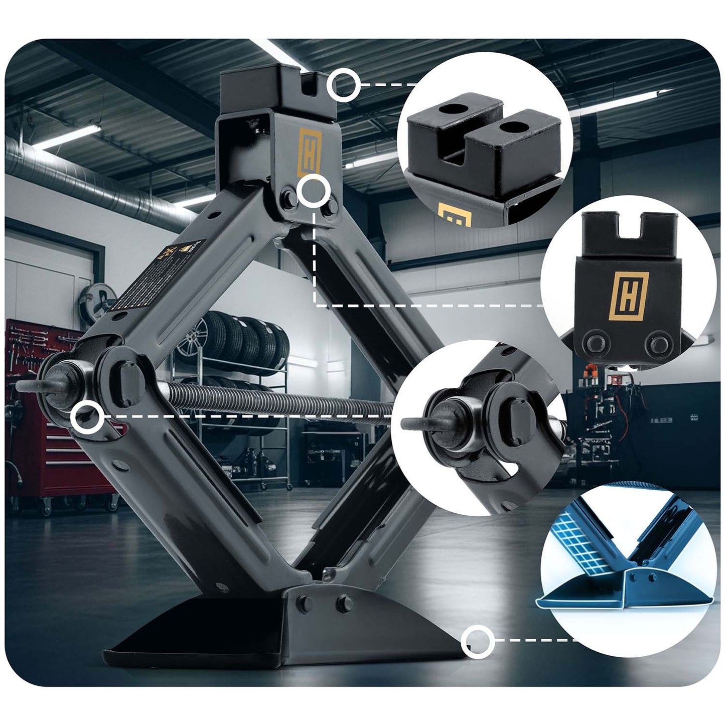 Car Scissor Jack, 2 Ton Capacity