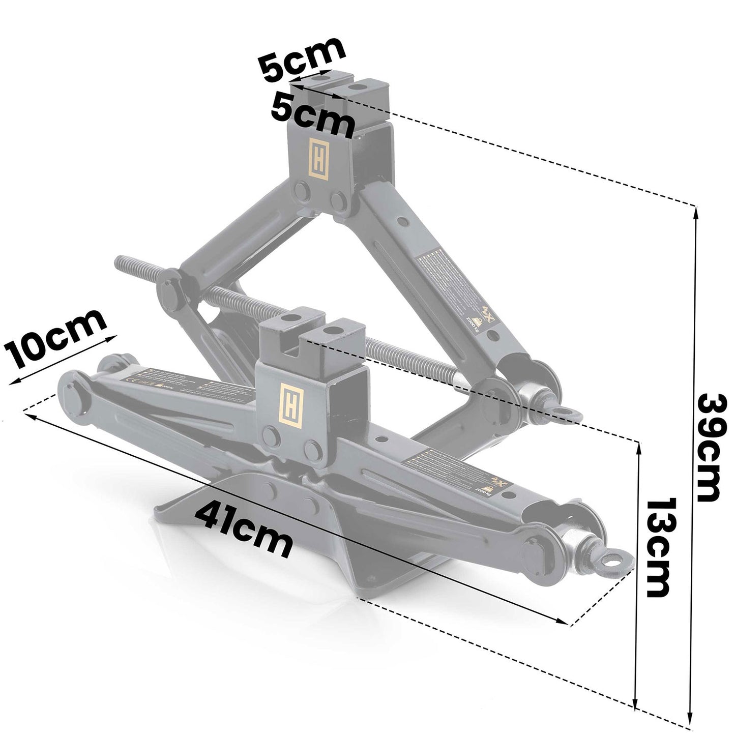 Car Scissor Jack, 2 Ton Capacity