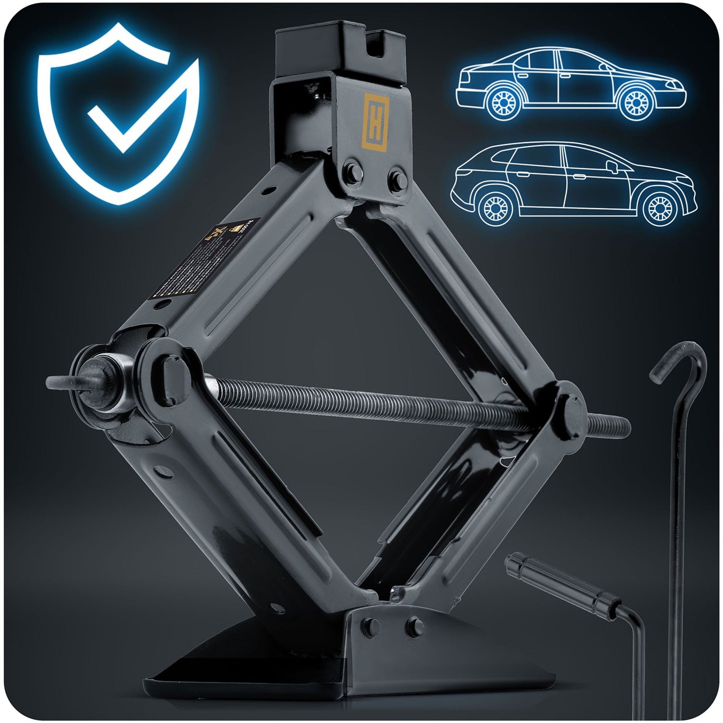 Car Scissor Jack, 2 Ton Capacity