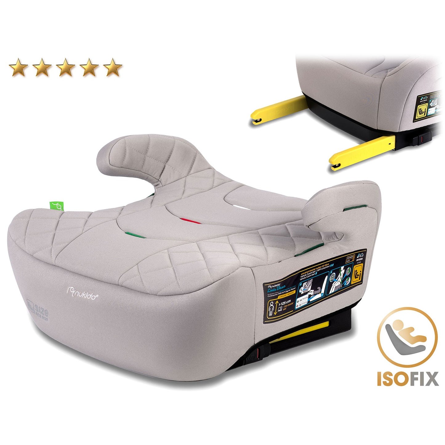 Car Seat Booster, Isofix, 22-36 kg, Adjustable